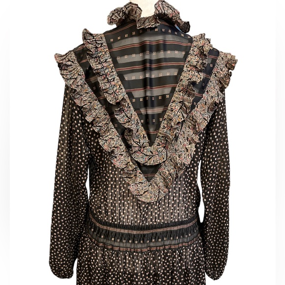 Vintage Diane Freis Georgette Boho Prairie Dress - Picture 7 of 16